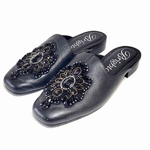 Brighton Prism beaded jeweled  mule slide in black  women's size 7